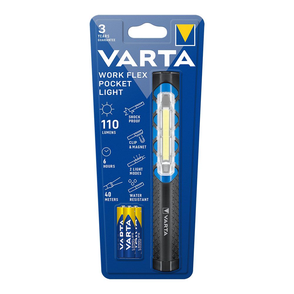 Linterna varta work flex pocket light 110lm