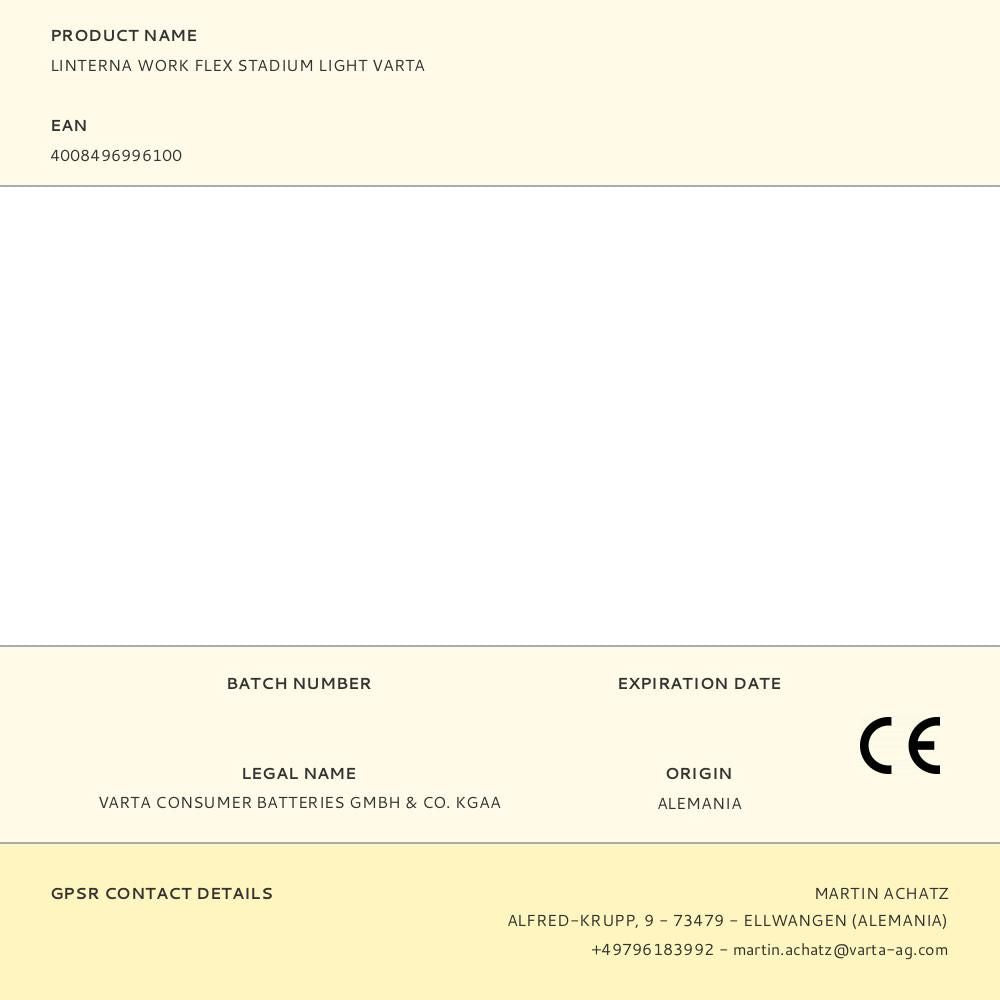 Linterna work flex stadium light varta