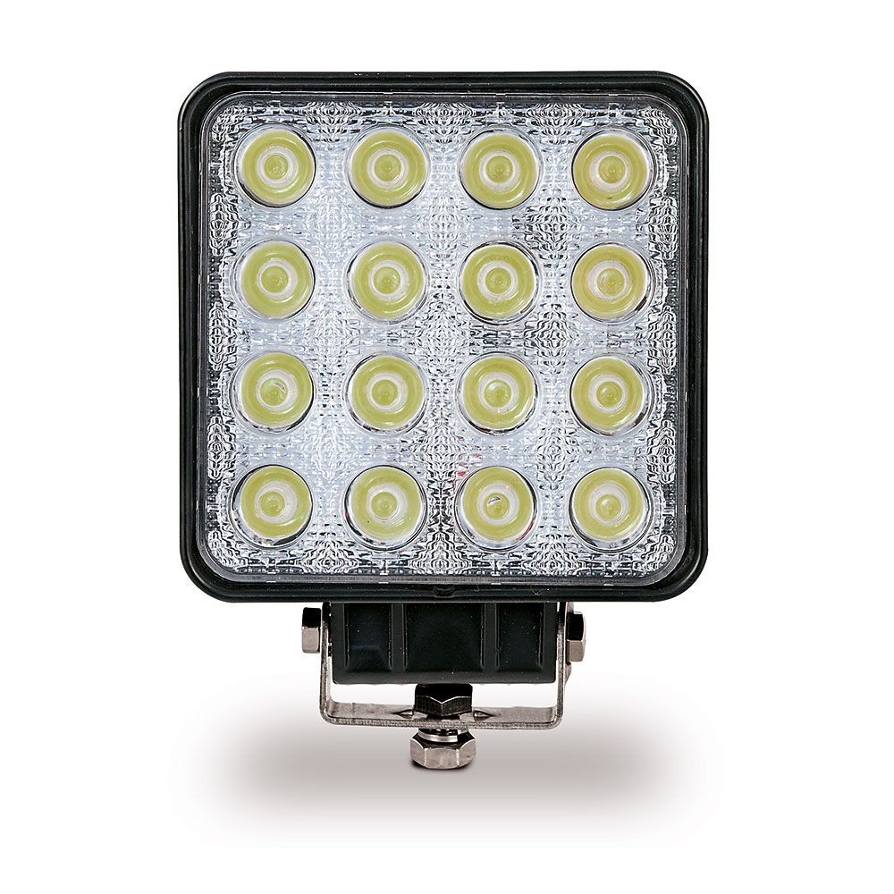 Faro de trabajo cuadrado 16 leds - 3500 im - 48w - 10 - 48v