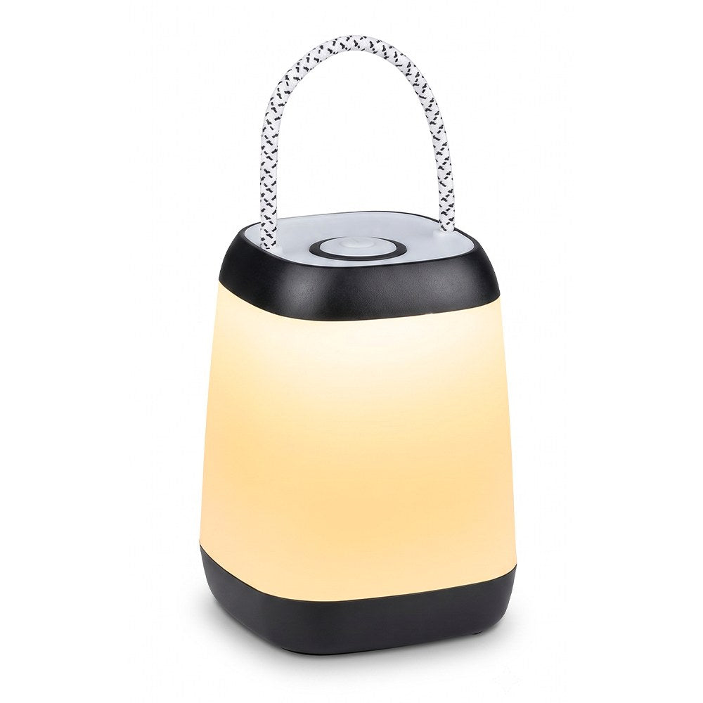 Farol portátil con asa de cuerda, blanco frío, 90 x 90 x 124 mm