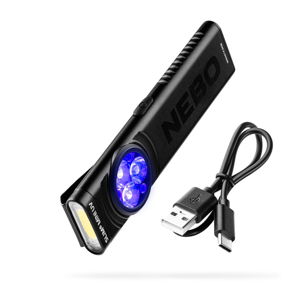 Linterna compacta recargable slim mini uv