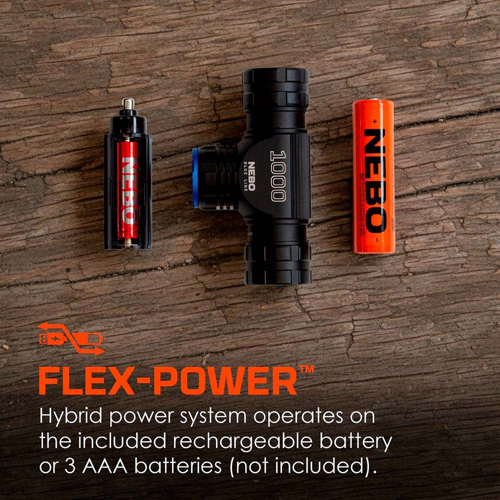 Linterna frontal recargable blueline 1000 flex power, 1000 lm