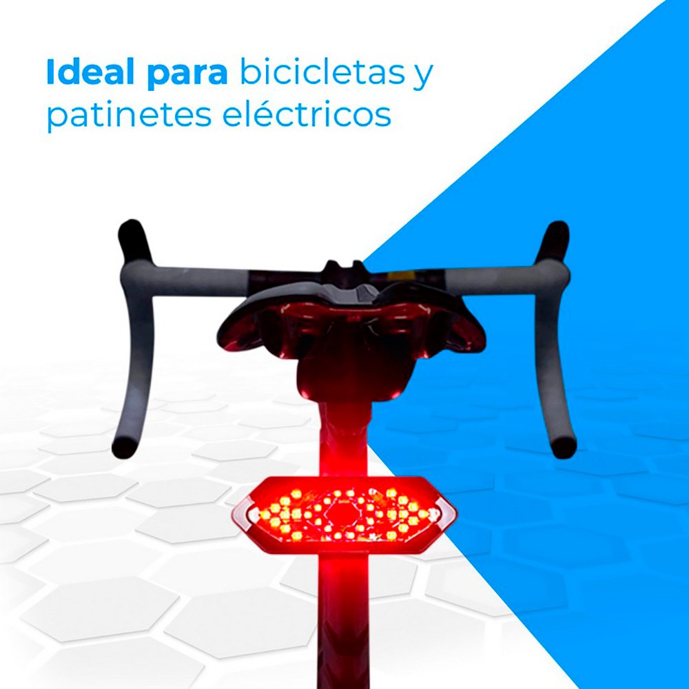Luz trasera led con intermitentes y mando para bicicleta