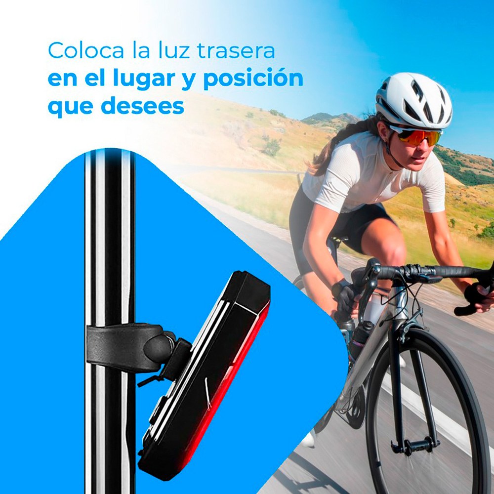 Luz trasera led con intermitentes y mando para bicicleta