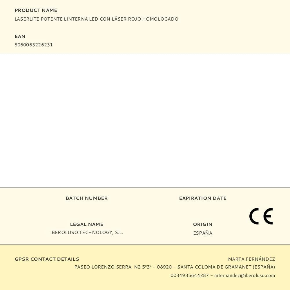 Laserlite potente linterna led con láser rojo homologado