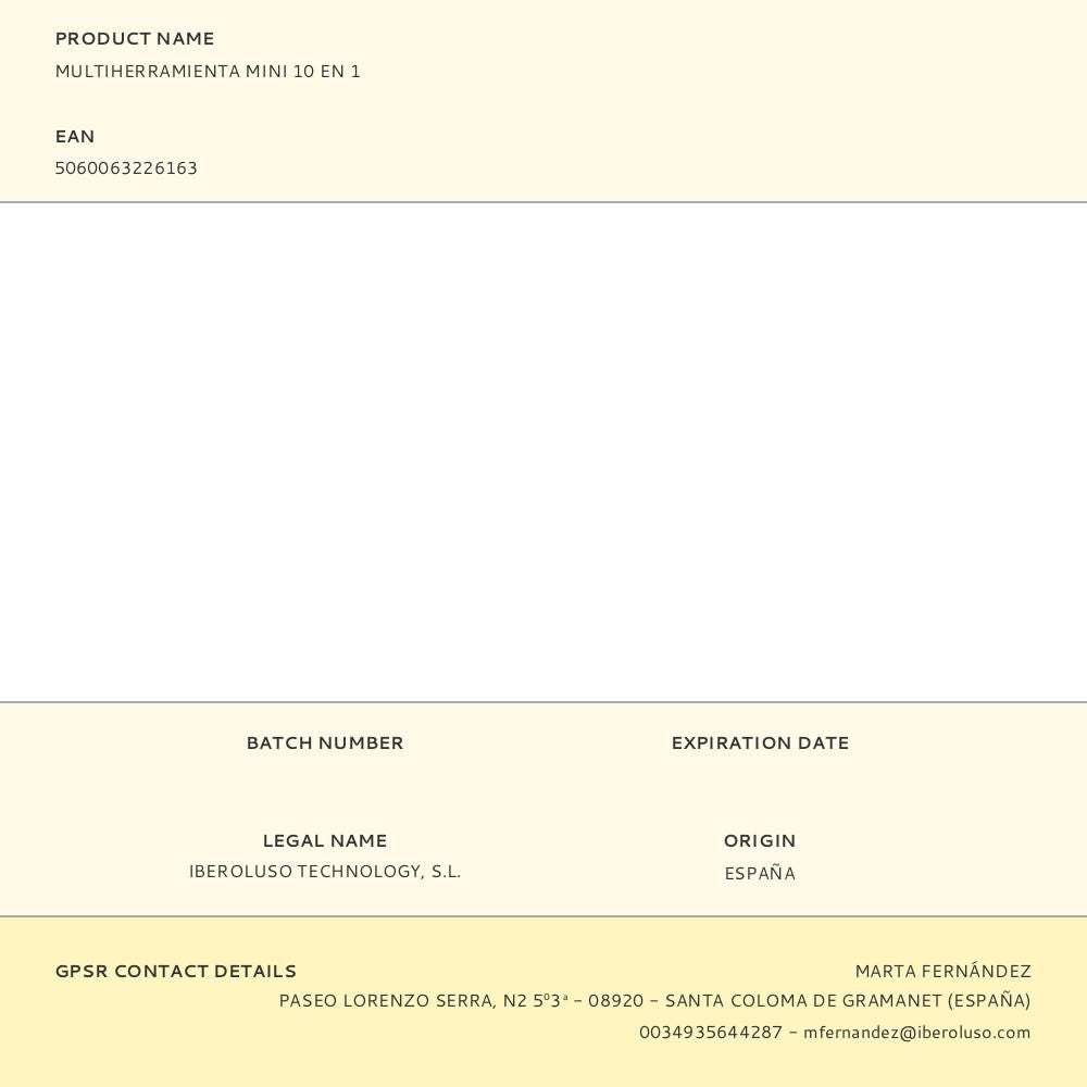 Multiherramienta mini 10 en 1