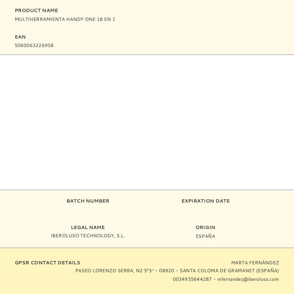 Multiherramienta handy one 18 en 1