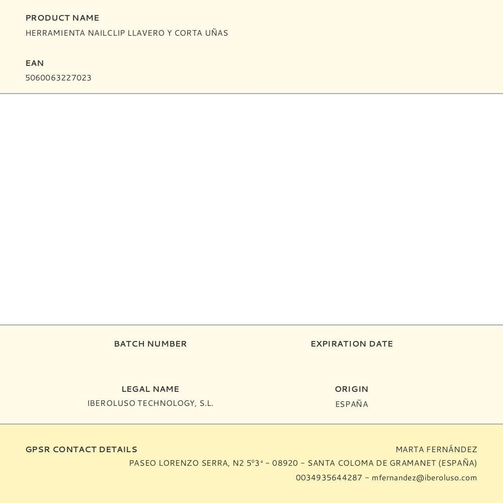 Herramienta nailclip llavero y corta uñas