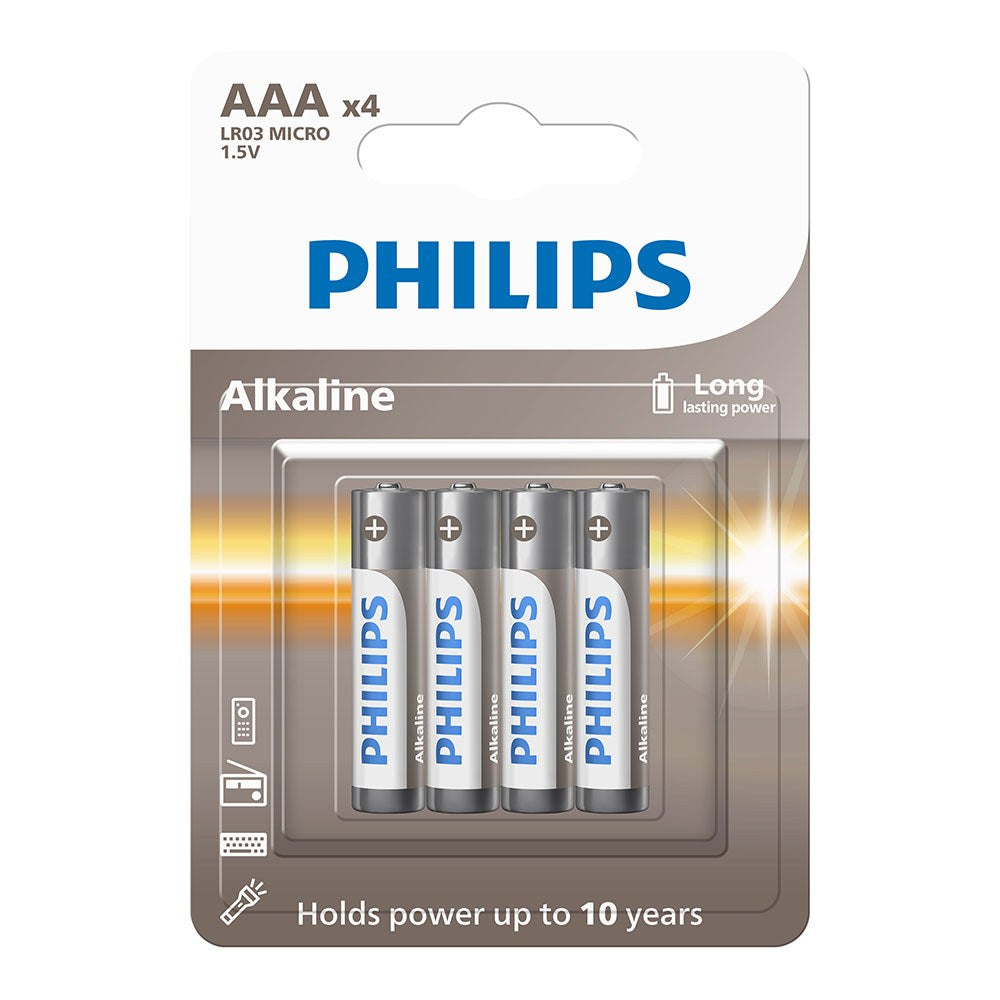 Pila alcalina aaa, lr03, 1,5 v, ø10,5 x 44,5 mm, 4 uds, blíster
