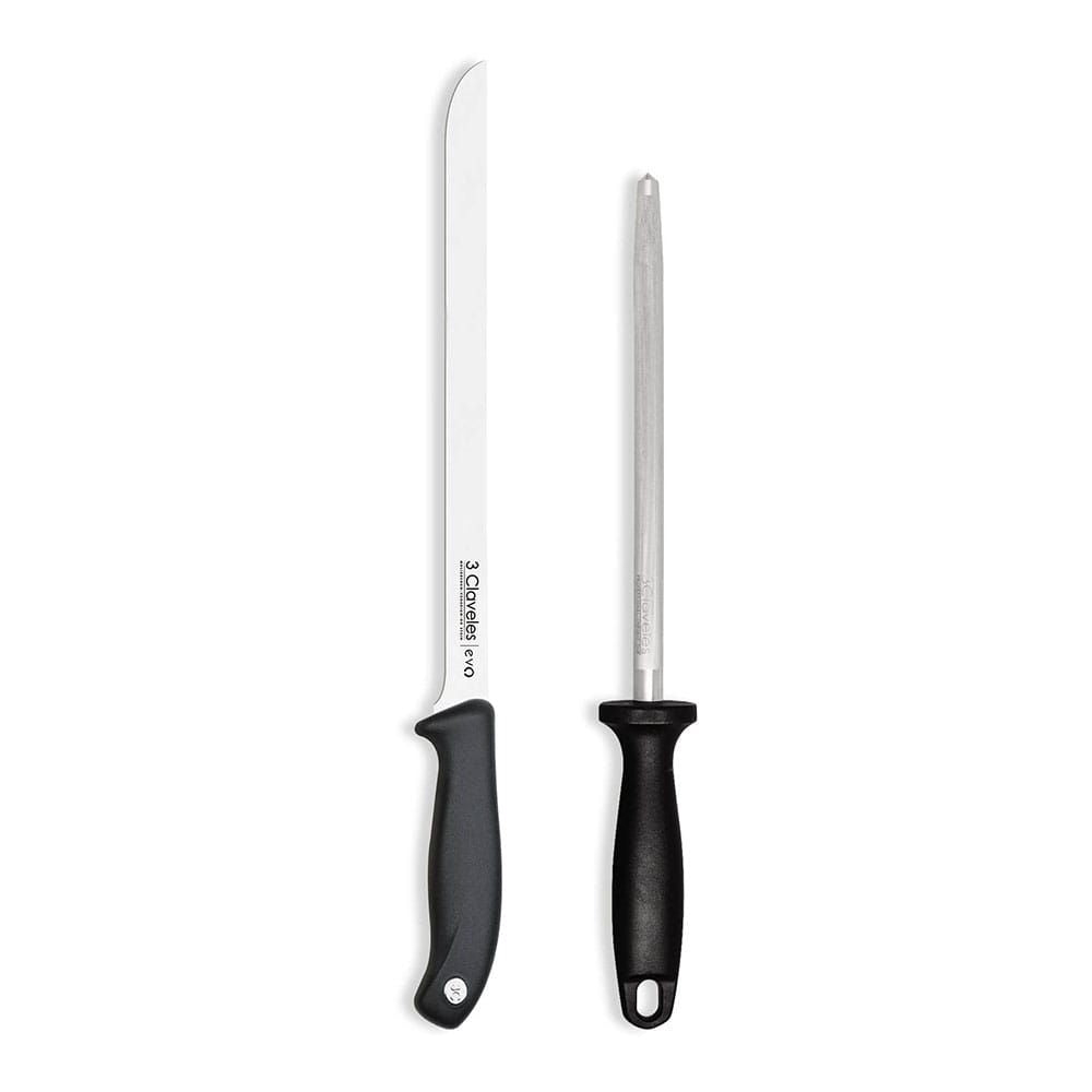 Cuchillo jamonero evo 25 cm + chaira