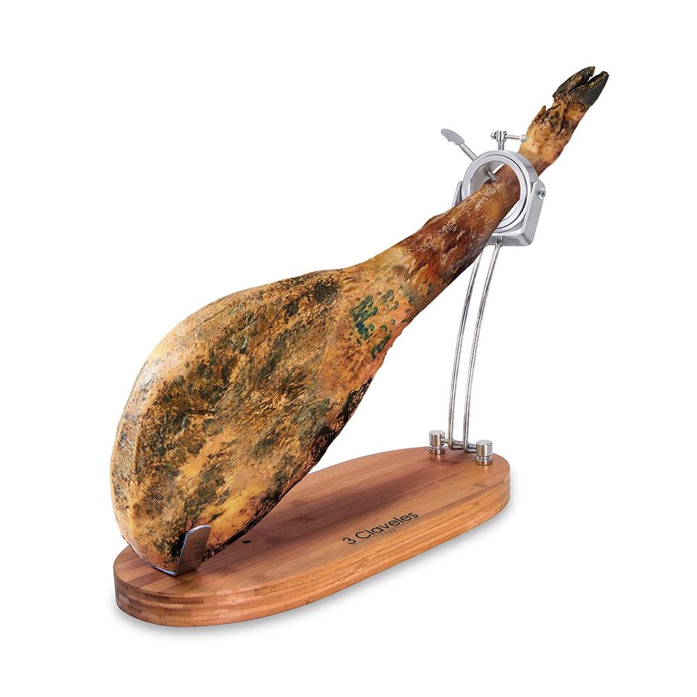 Jamonero plegable cabezal giratorio base madera 47 x 18,5 x 37 cm
