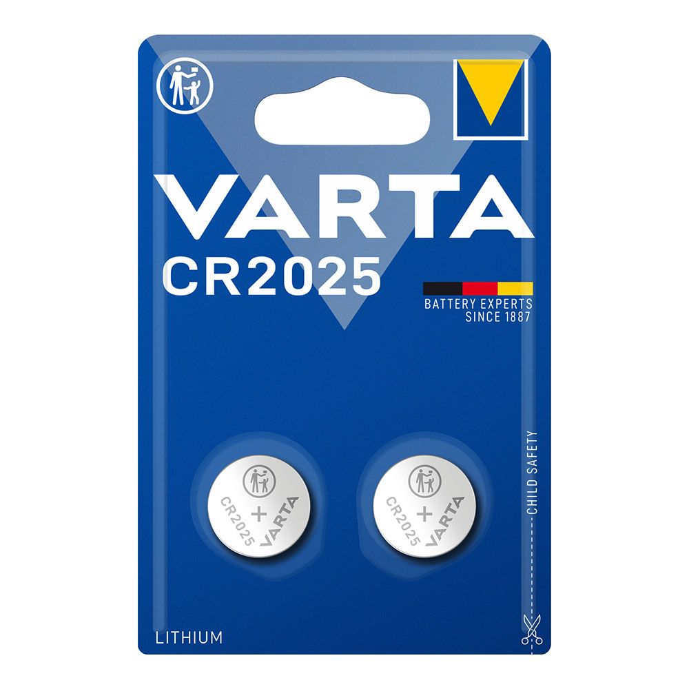 Micro pila de botón litio cr2025 3 v ø20,0 x 2,5 mm blister 2 uds