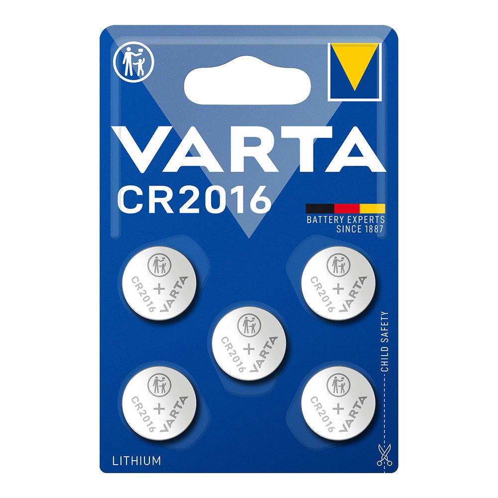 Micro pila de botón litio cr2016 3 v ø20,0 x 1,6 mm blister 5 uds