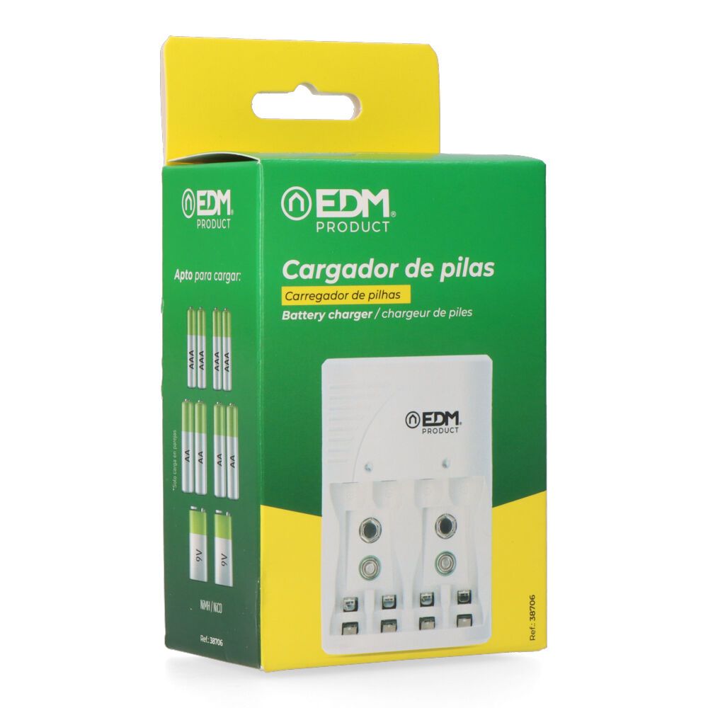 Cargador de pilas para: 4 pilas aa - aaa - 9v 220-240v 50hz (sin pilas)