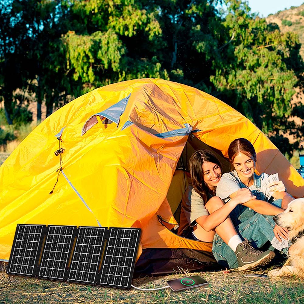 Paneles solares plegables con salida usb a y c, 15 w