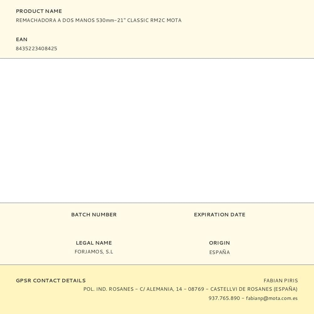 Remachadora a dos manos classic 530 mm - 21 pulg