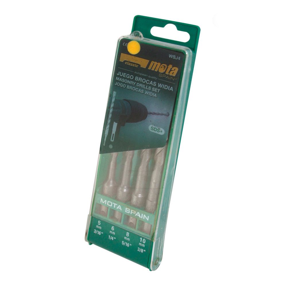 Broca sds de widia, juego de 4 piezas, ø5,00 - 6,00 - 8,00 - 10,00 mm