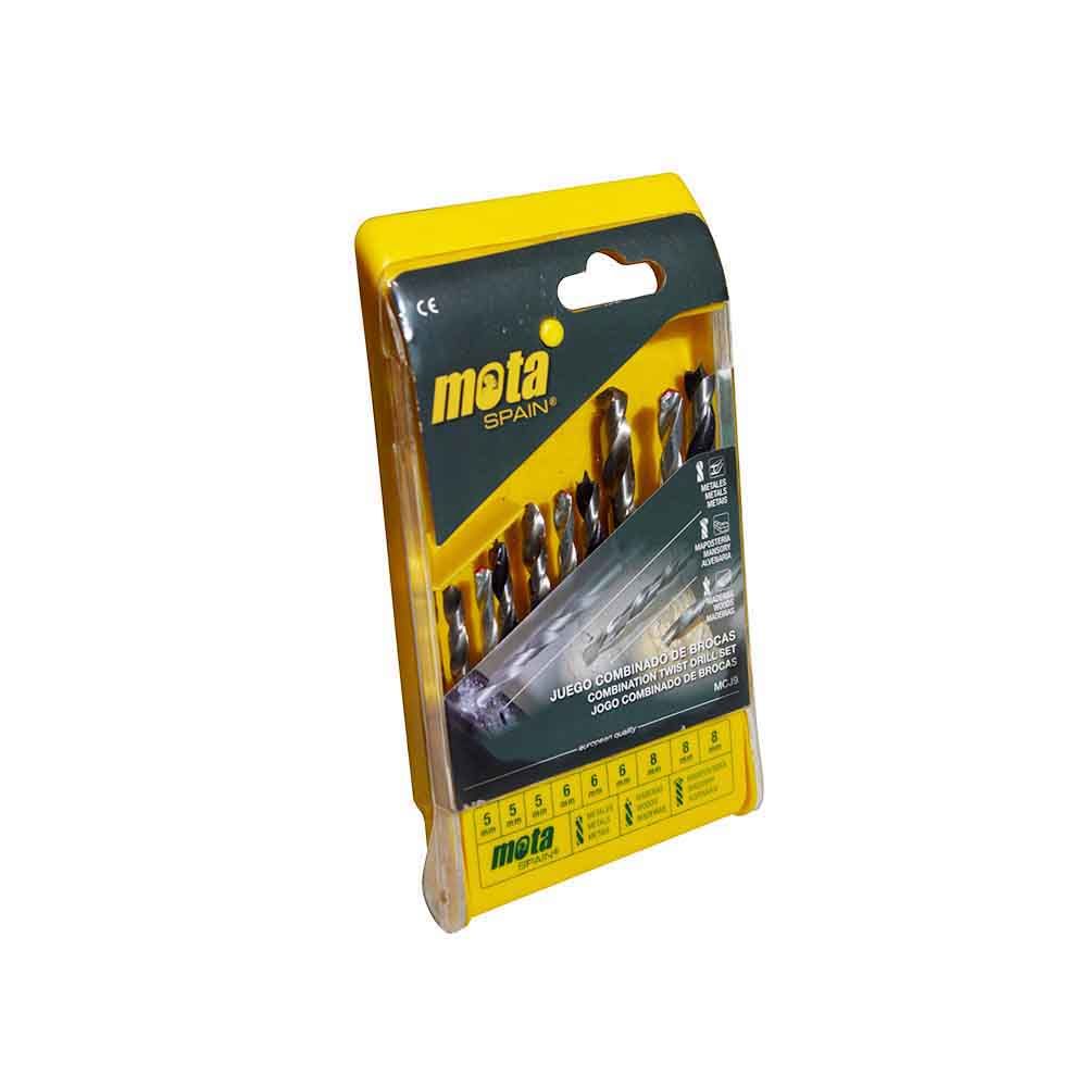 Broca a.r widia y madera, juego de 9 piezas, ø5 - 6 - 8 mm