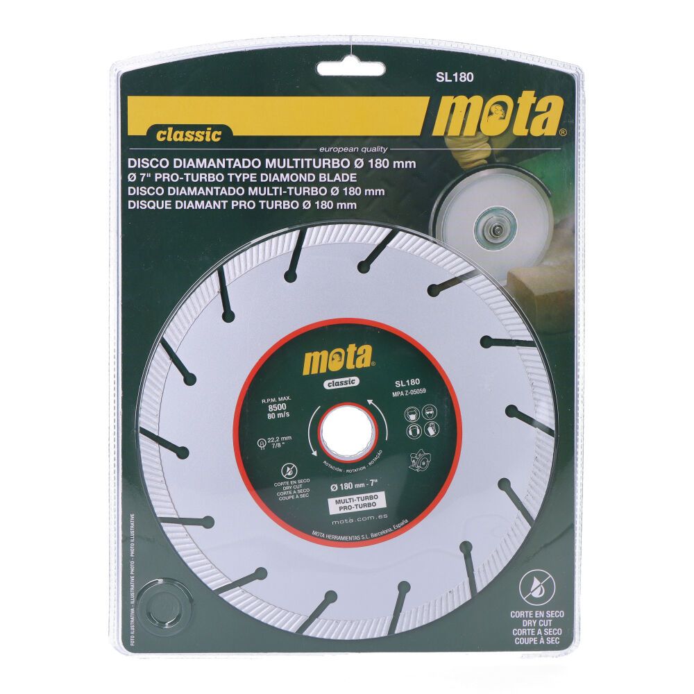 Disco diamantado multiturbo de ø180 mm