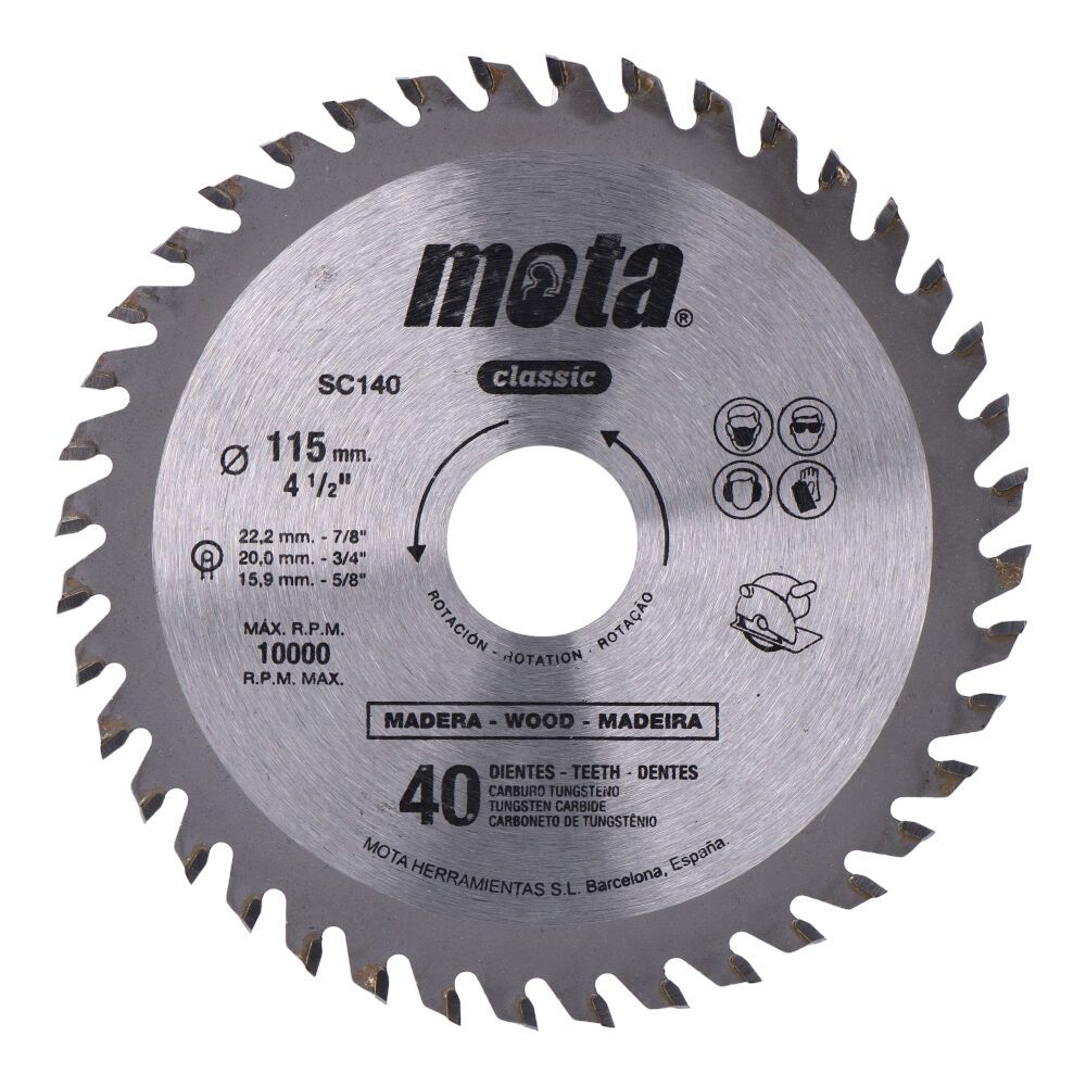 Sierra circular widia ø115 mm 40 dientes