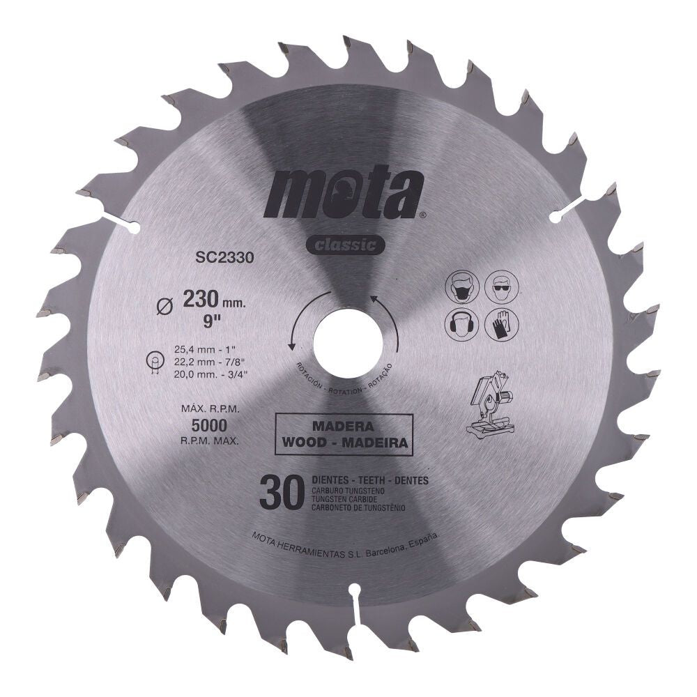 Sierra circular widia ø230 mm 30 dientes