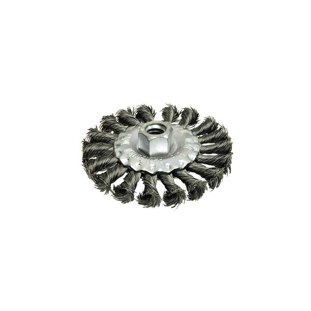 Cepillo plano de alambre retorcido con rosca ø14 mm ø115 mm