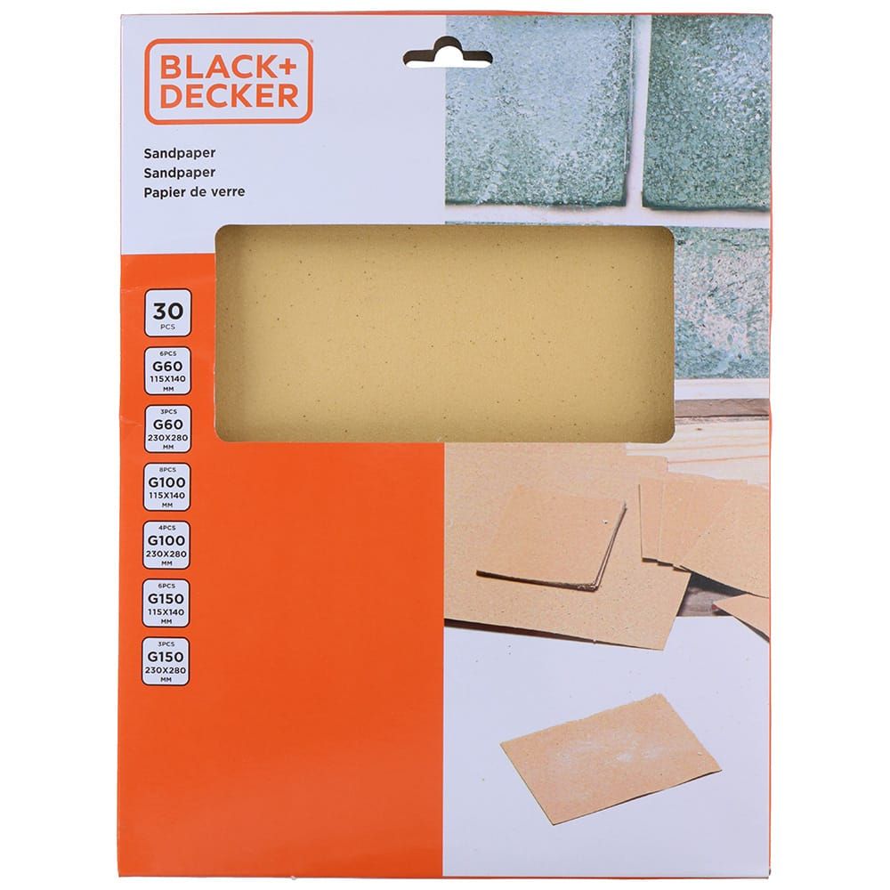 Papel de lija, 30 piezas