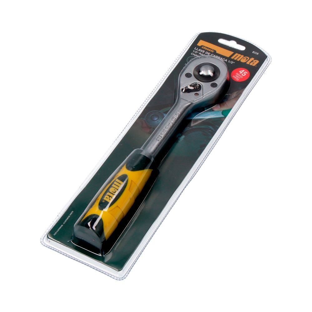 Llave de carraca encastre cromo vanadio ½ pulg, 45 dientes