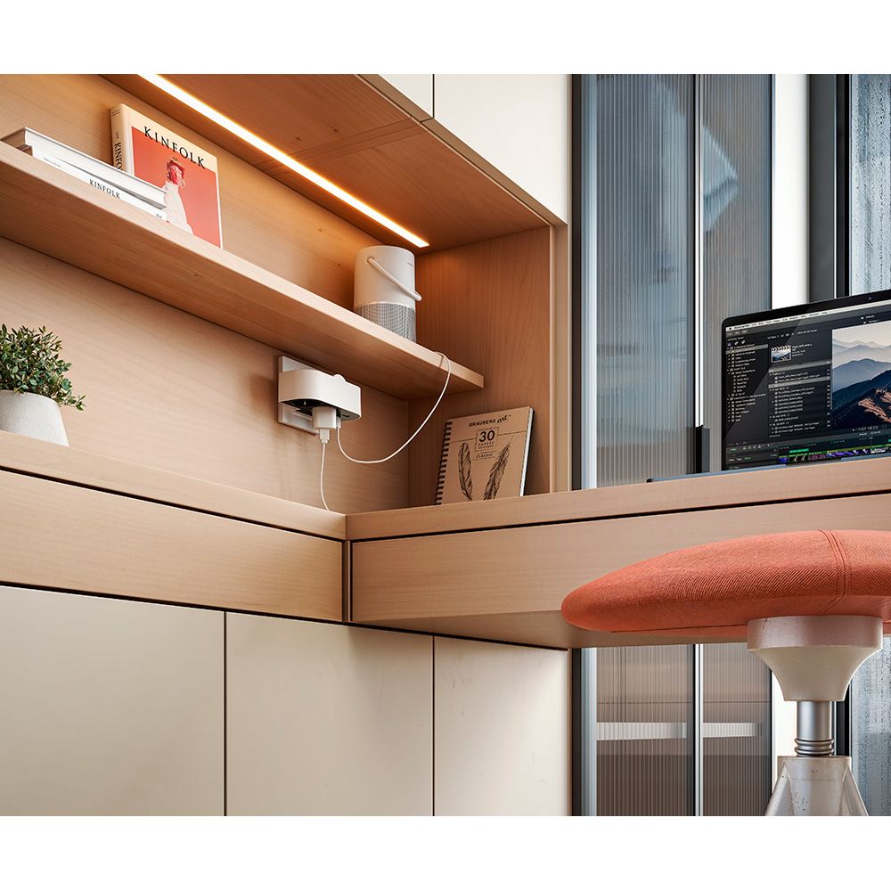 Adaptador giratorio schuko 2 tomas + usb a+c 30 w 16 a 250 v~