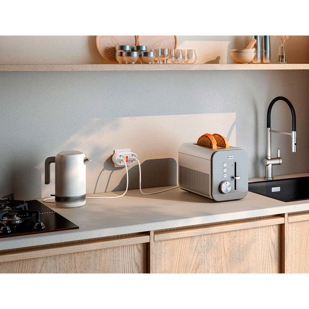 Adaptador 2 tomas schuko frontal con interruptor, 16 a 250 v~, blanco