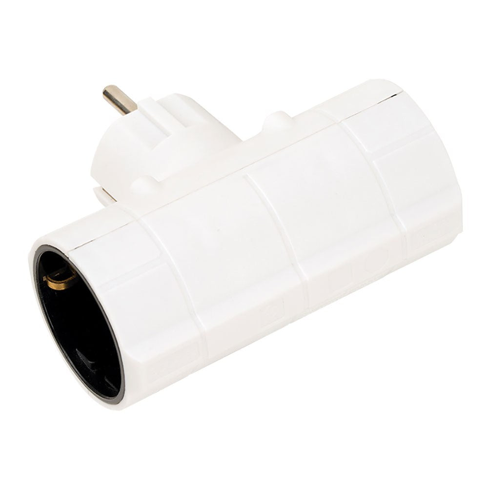 Adaptador doble lateral schuko 2p+t 16a 250v~, blanco