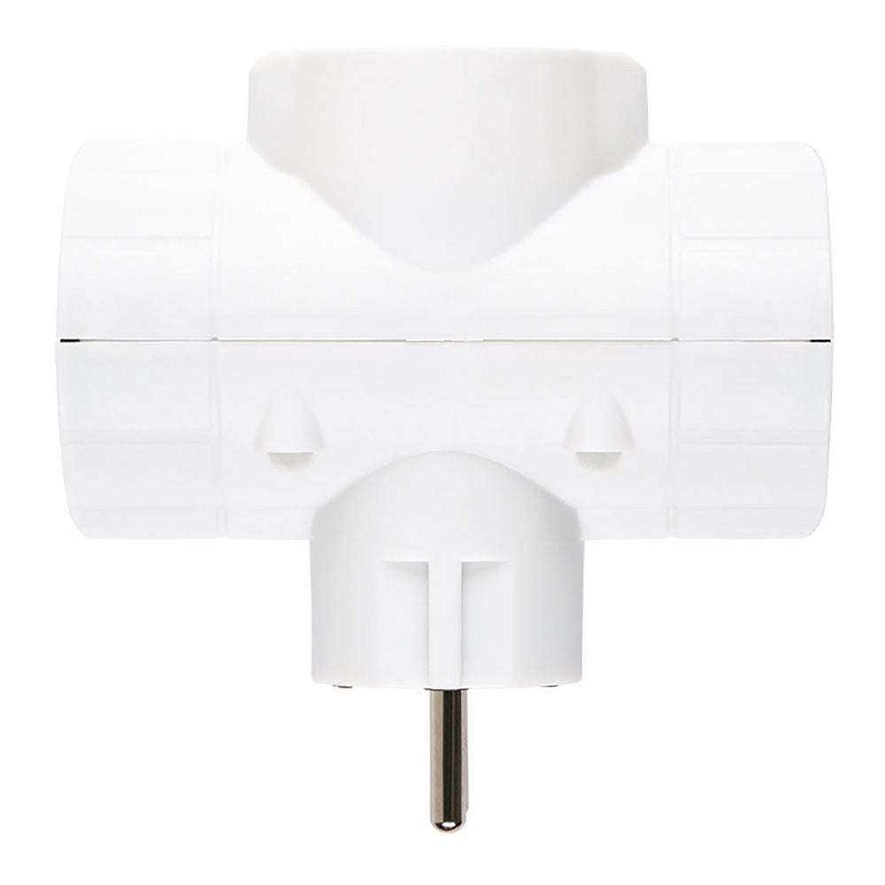 Adaptador triple lateral schuko 2p+t 16a 250v~, blanco