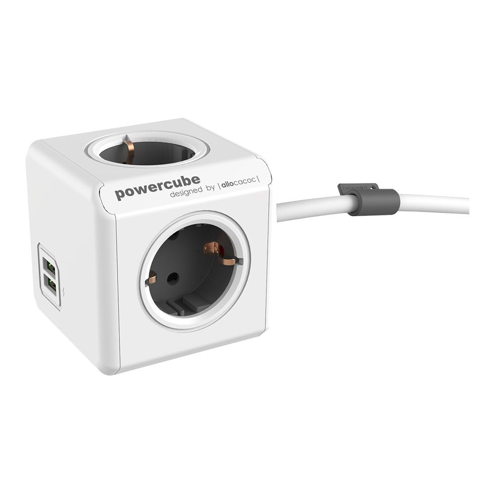 Extended + usb, 4 tomas corriente + 2 usb.