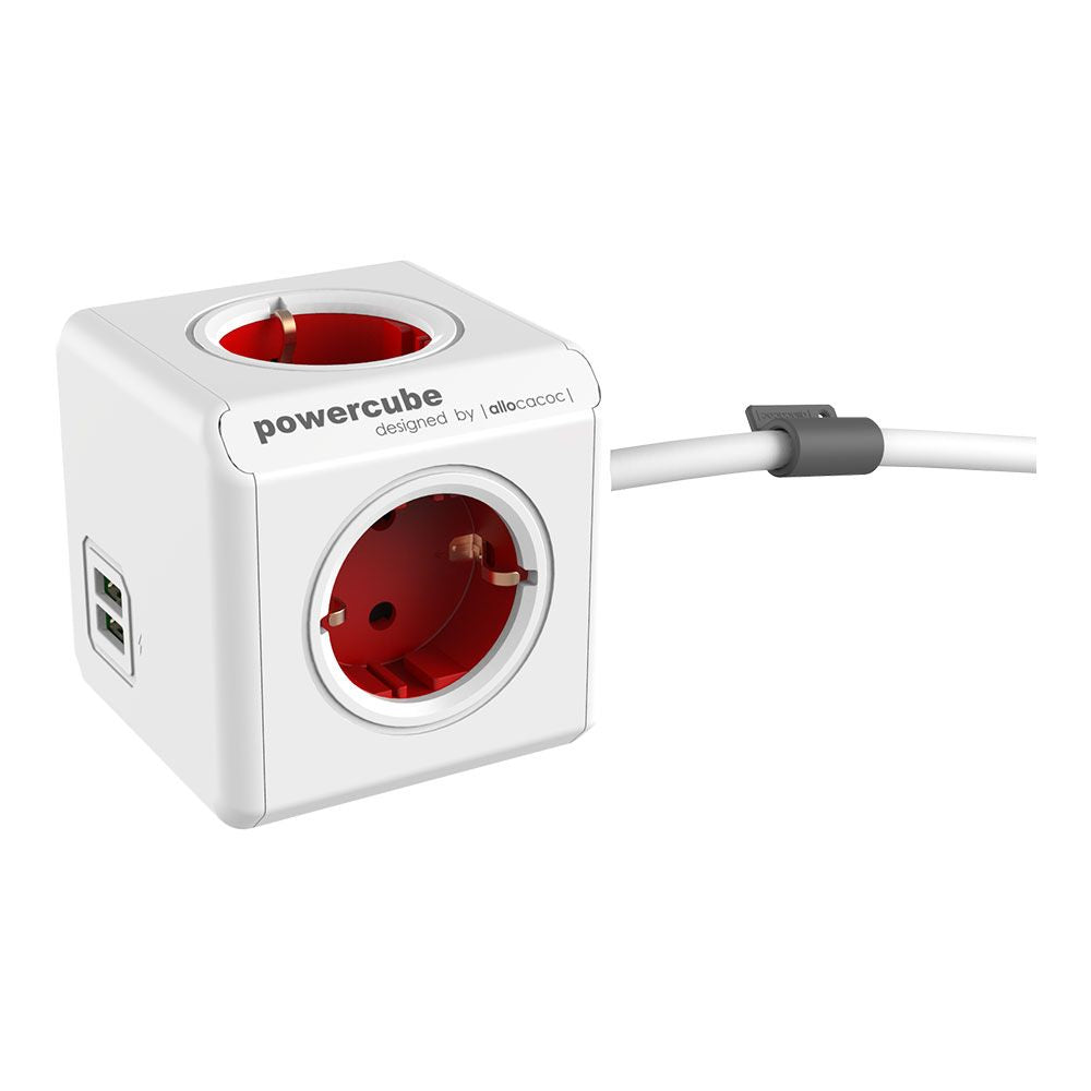 Extended + usb, 4 tomas corriente + 2 usb.