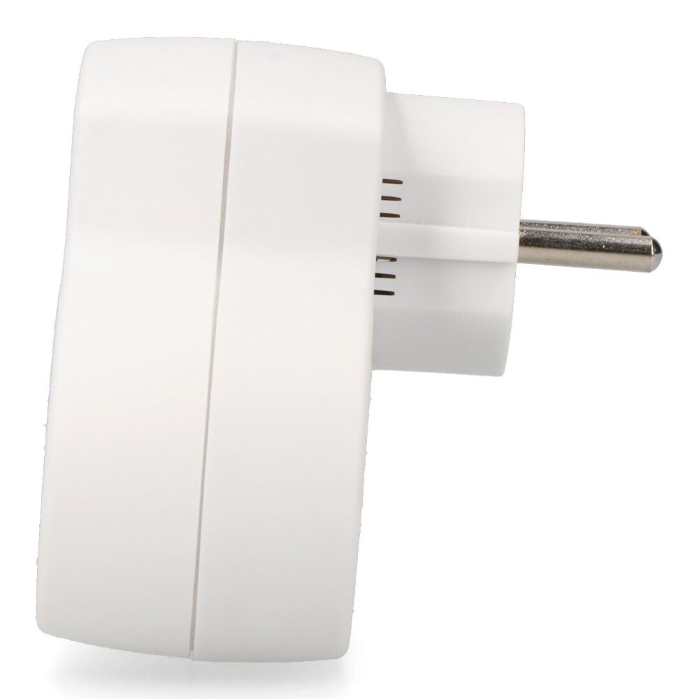 Adaptador 2 tomas 2p+t schuko con 2 usb (a + c), blanco