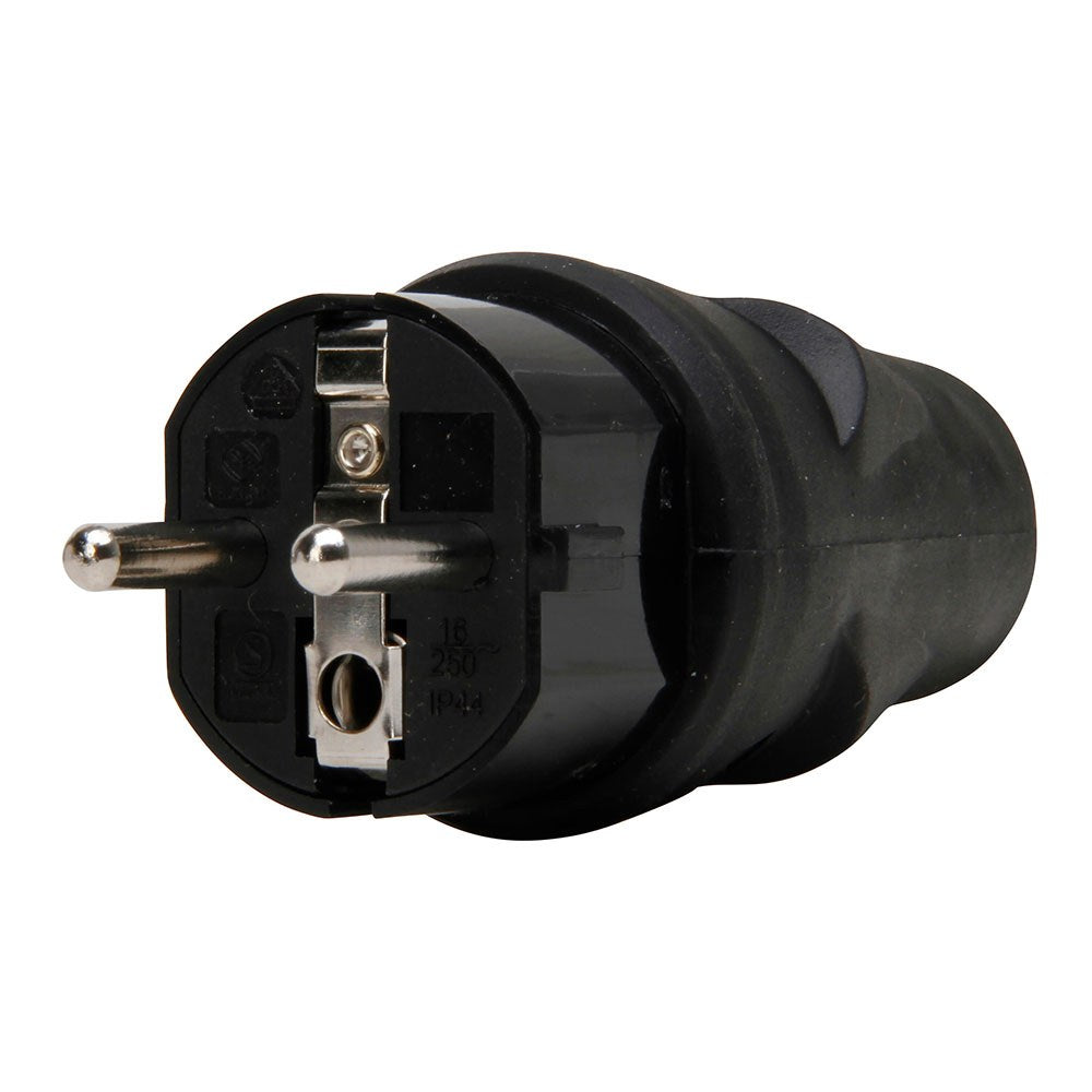 Clavija 2p+t 16a 250 v, ip20, negra, máx. 3 x 1,5 mm²