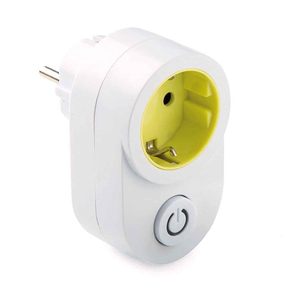 Adaptador 1 toma 2p+t schuko con interruptor 16a 250 v blanco, blister