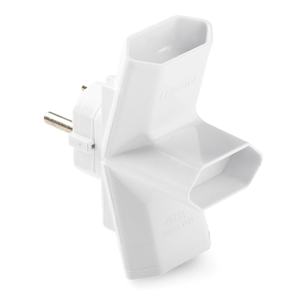 Clavija triple bipolar 10a 250 v espigas 4,8 mm, retractilado