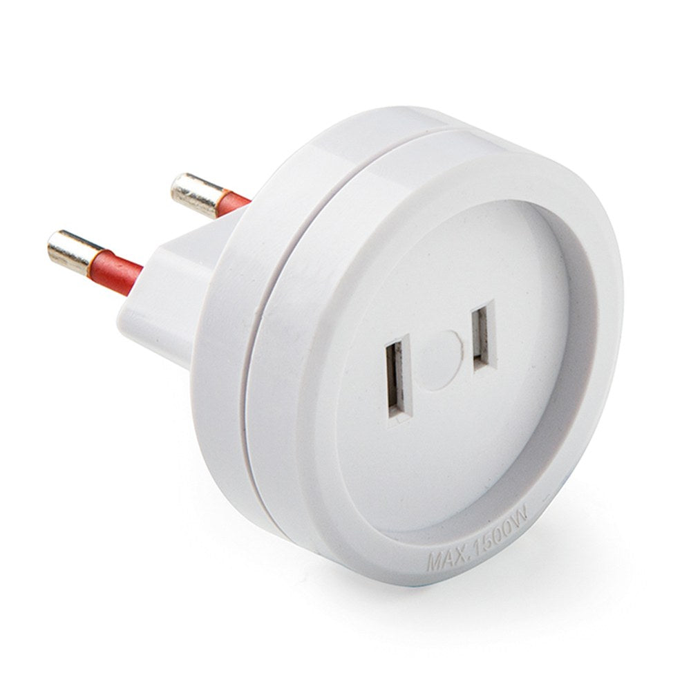 Adaptador europeo - americano, 6a 250 v, blanco, blister
