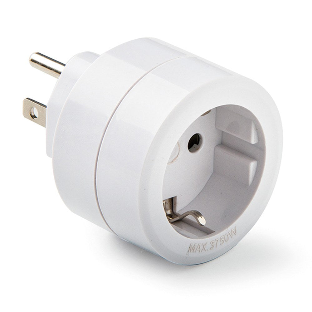 Adaptador americano - europeo, 15a 250 v, blanco, blister
