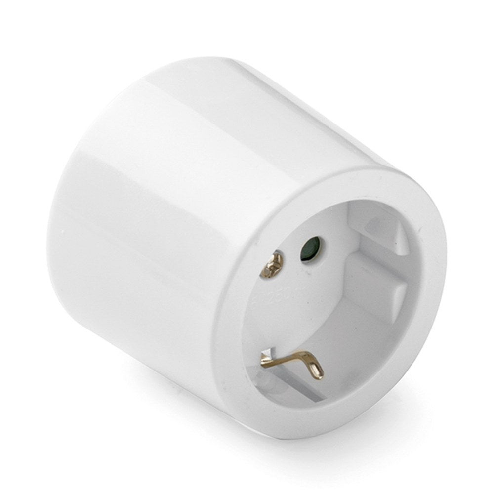 Base de superficie redonda tt 16a 250 v, blanca, retractilado