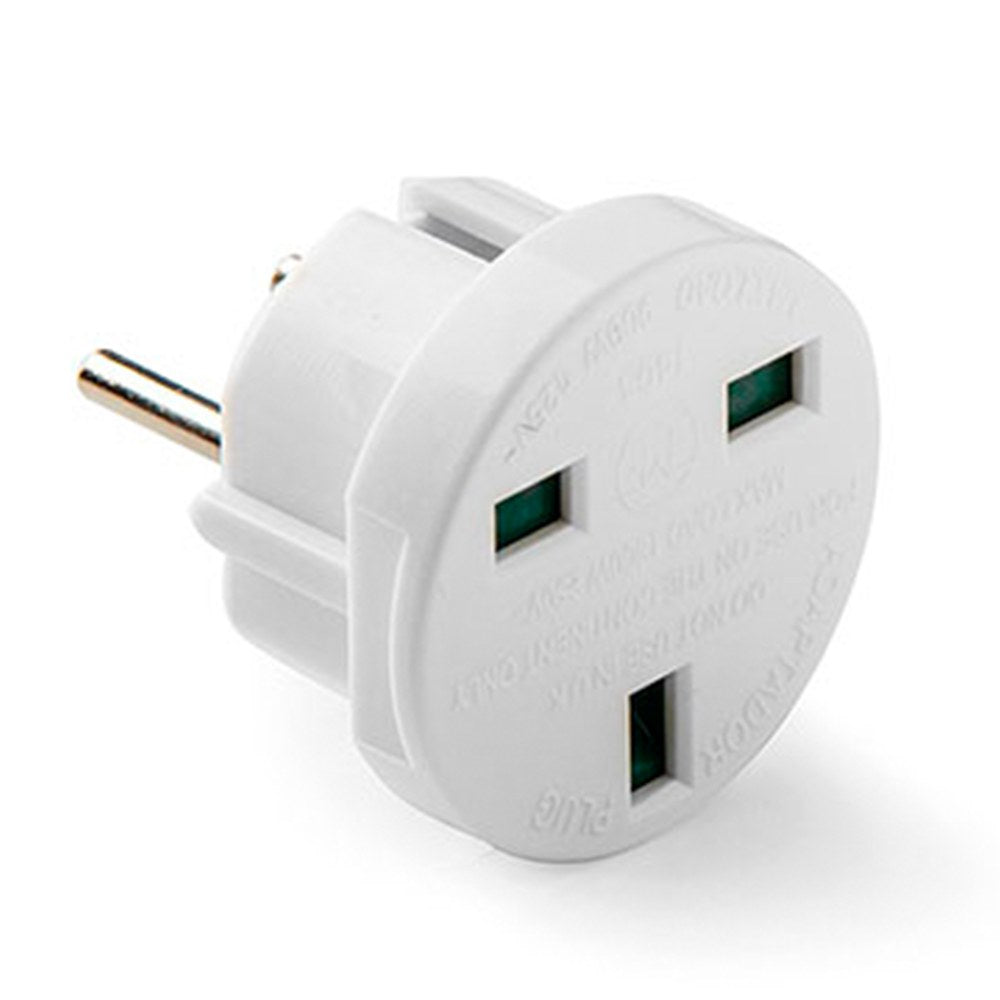 Adaptador europeo - inglés, 7,2a 1250 v, blanco, retractilado