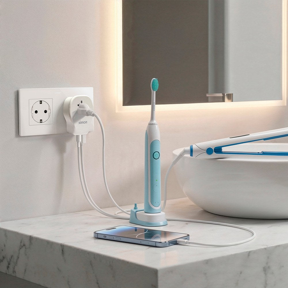 Adaptador de viaje universal para europa usb a + 2 usb c 20 w
