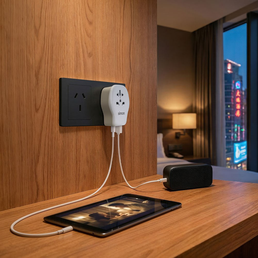 Adaptador de viaje universal para china usb a + 2 usb c 20 w