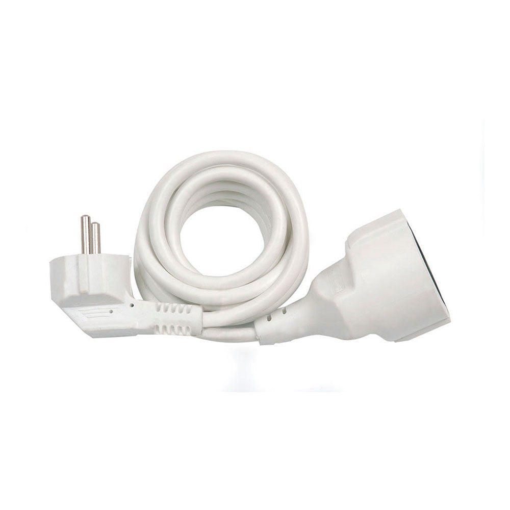 Prolongador con 1 toma, 16 a 250 v~, ip20, cable h05vv-f 3g1,5 mm², 5 m, blanco