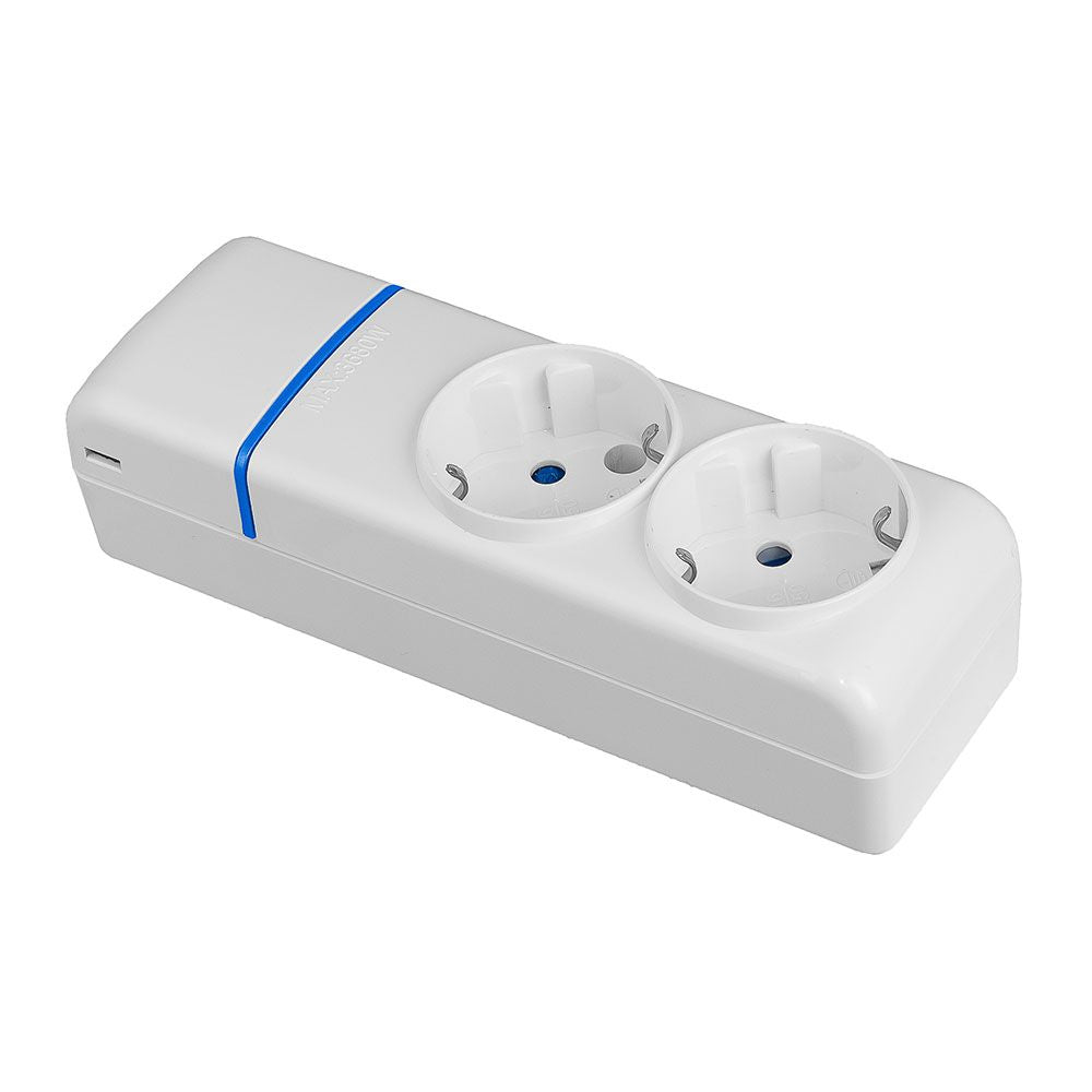 Base múltiple de 2 tomas 2p+t, 16 a 250 v, sin cable