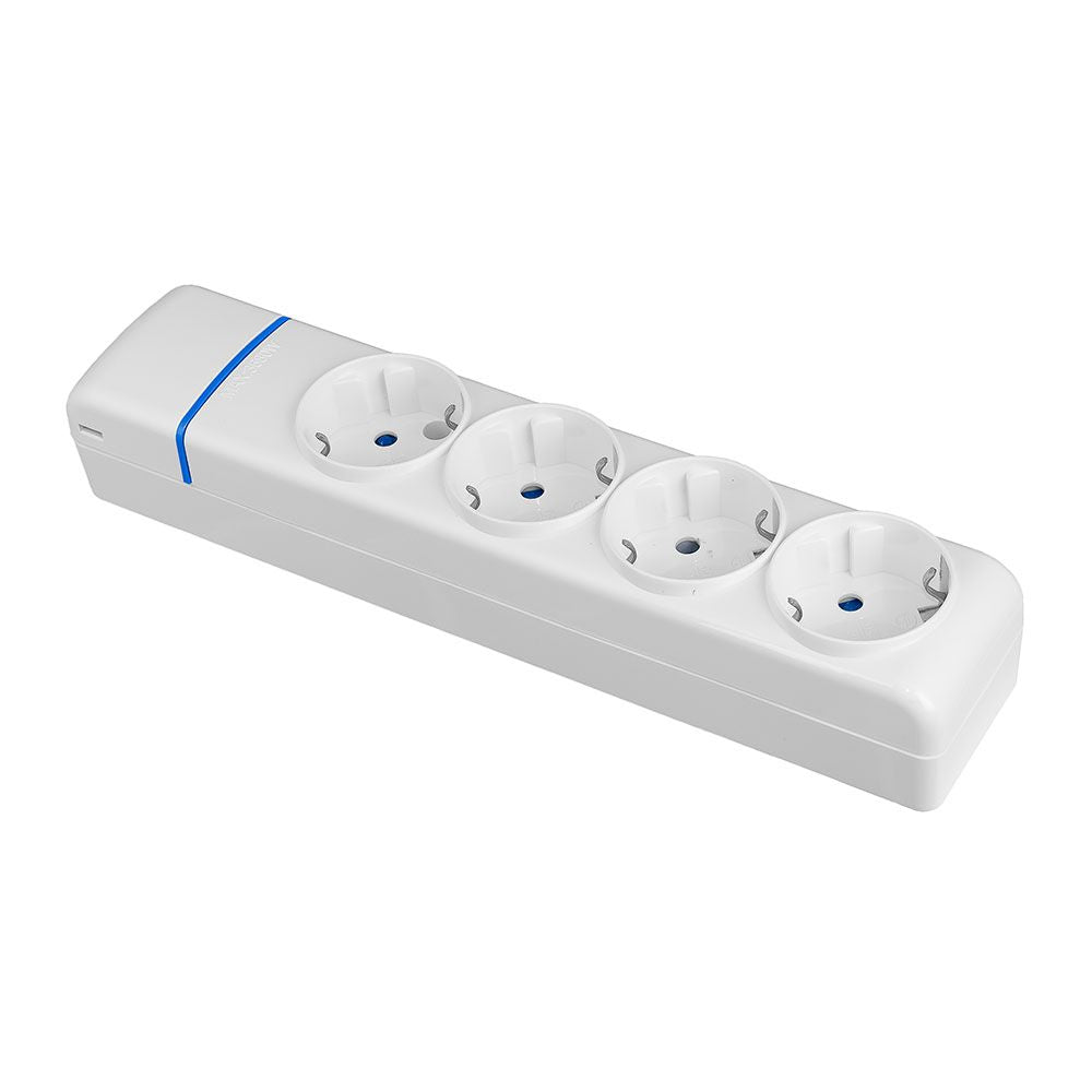 Base múltiple de 4 tomas 2p+t, 16 a 250 v, sin cable
