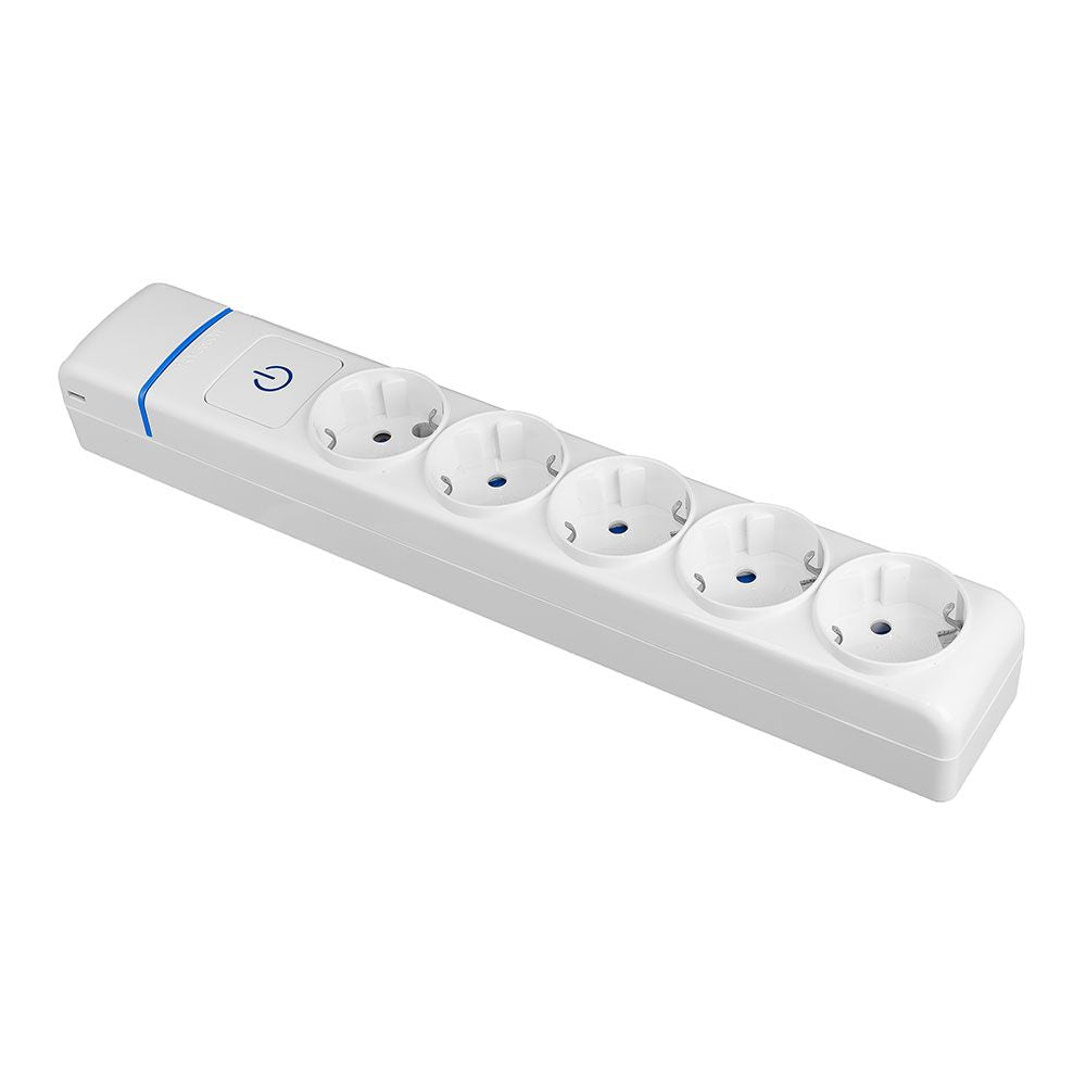Base múltiple de 5 tomas 2p+t, 16 a 250 v, sin cable, con interruptor