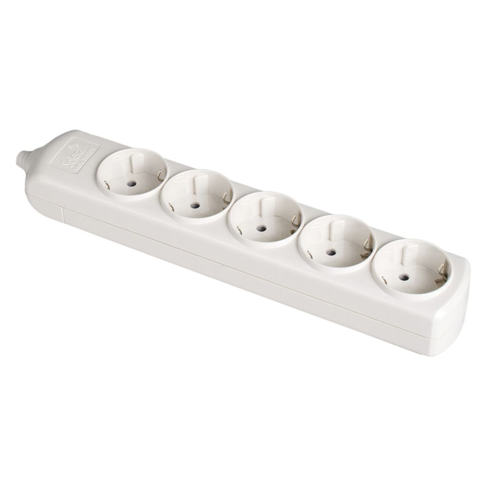 Base bipolar 5 tomas t/tl 10/16 a 250 v, sin cable, blanca