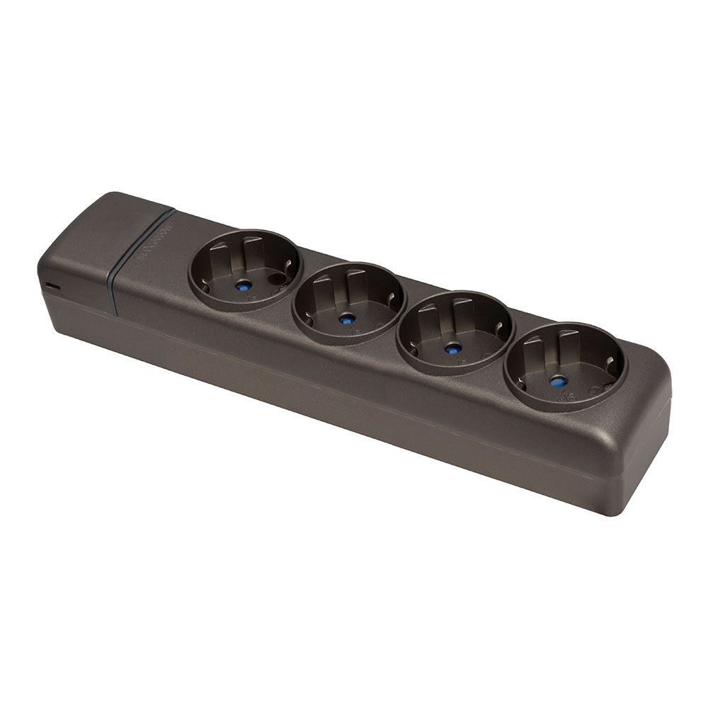 Base múltiple 4 tomas 2p+t schuko, 16 a 250 v~ grafito, sin cable